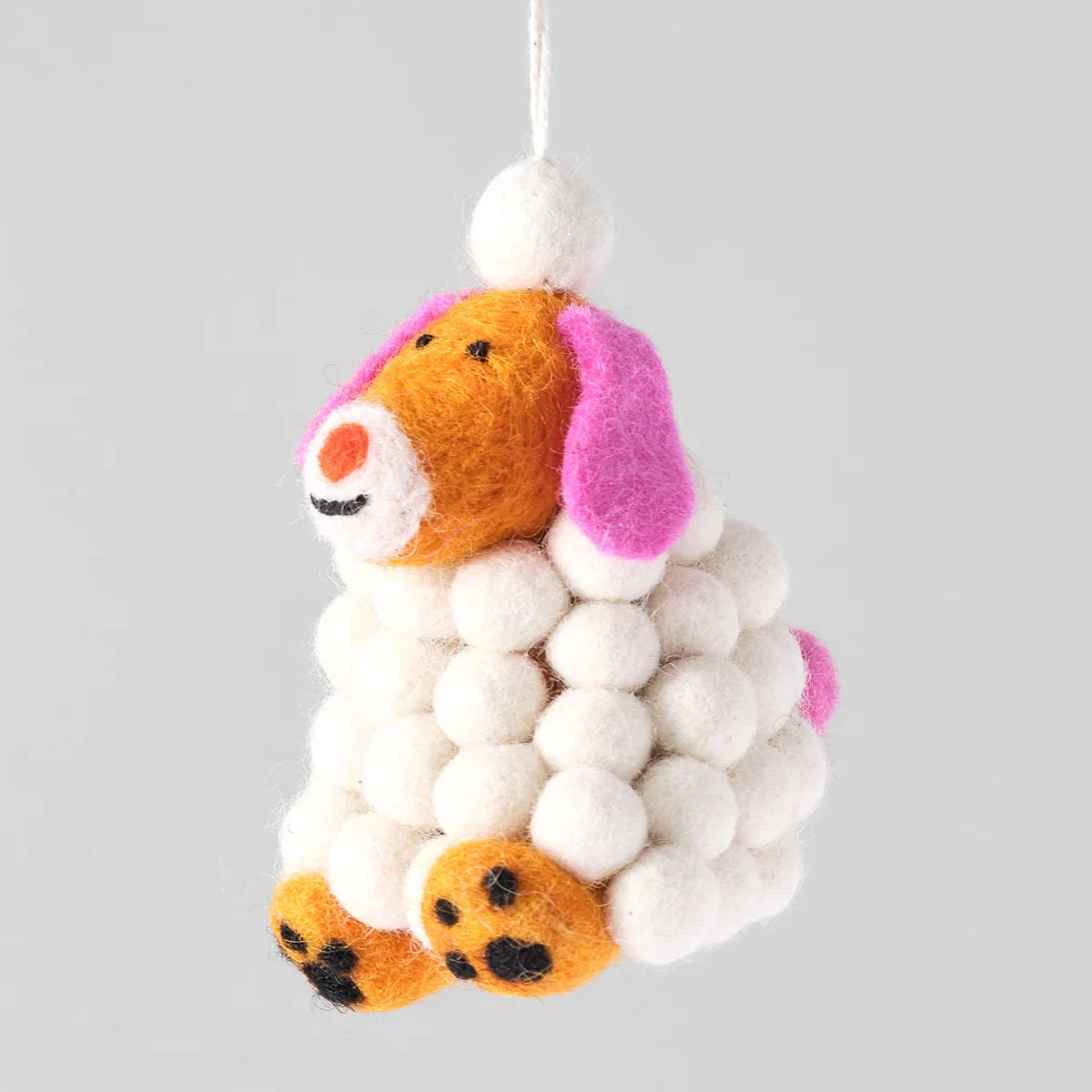 Minu, Snowball Dog Hanging Felt Ornament