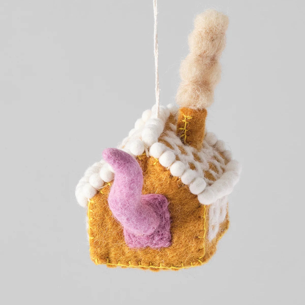 Gretel, Cat in Gingerbread House Hanging Felt Ornament