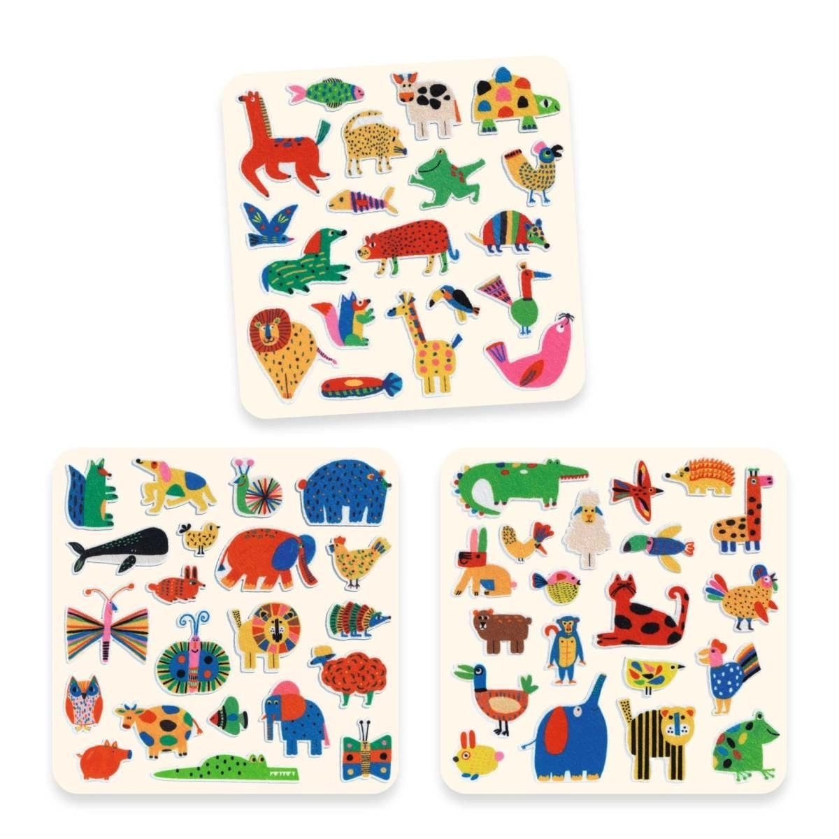60 Filzsticker – Tiere überall