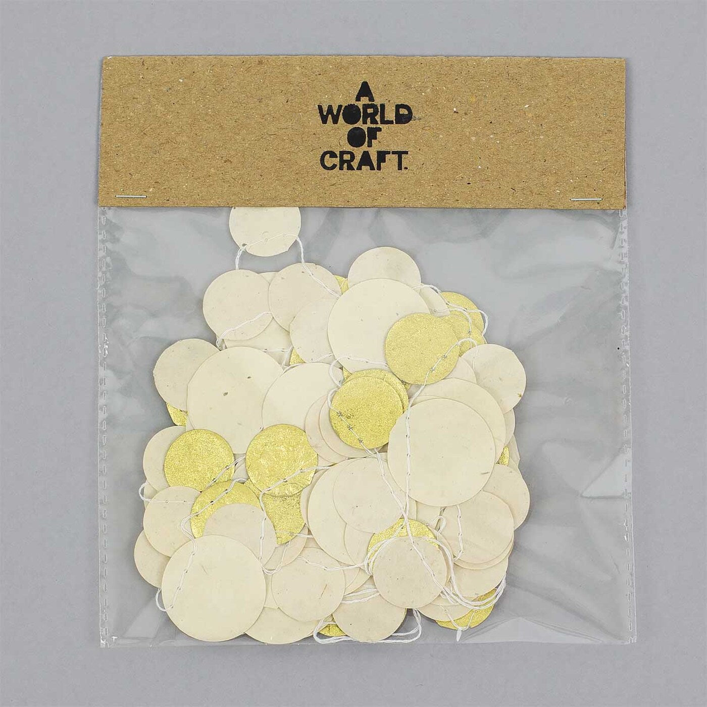 DOTS ON A STRING Garland, white/gold