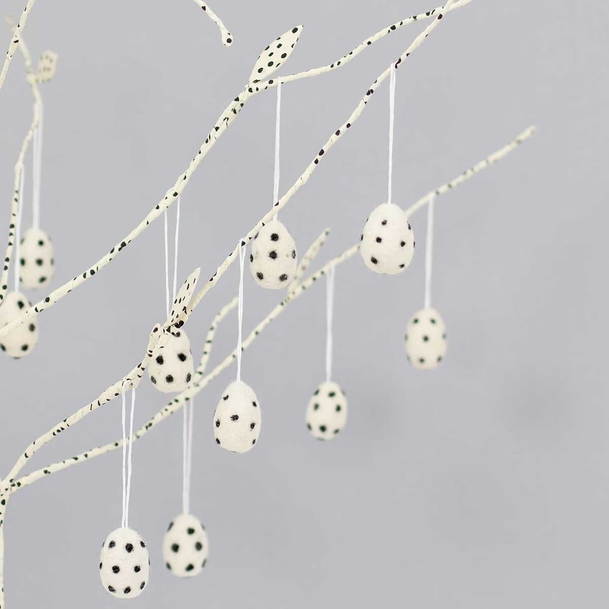 FELT EGGS Easter Polka Dot ornament 10 pieces