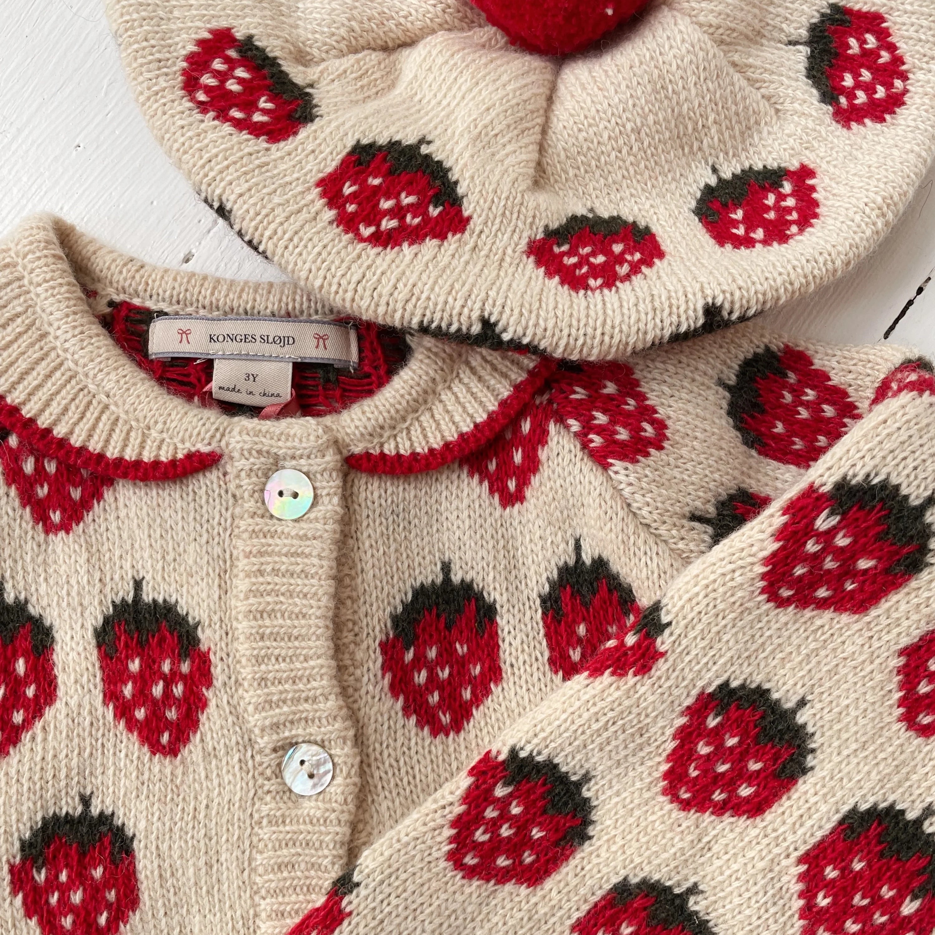 BELOU KNIT BERET - STRAWBERRY