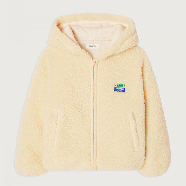 KID'S JACKET HOKTOWN WITH HOOD - ECRU