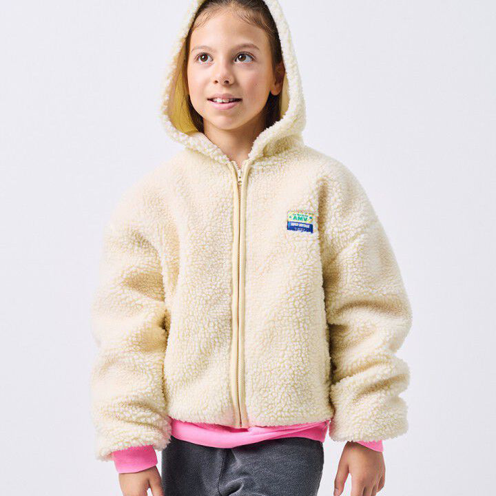 KID'S JACKET HOKTOWN WITH HOOD - ECRU