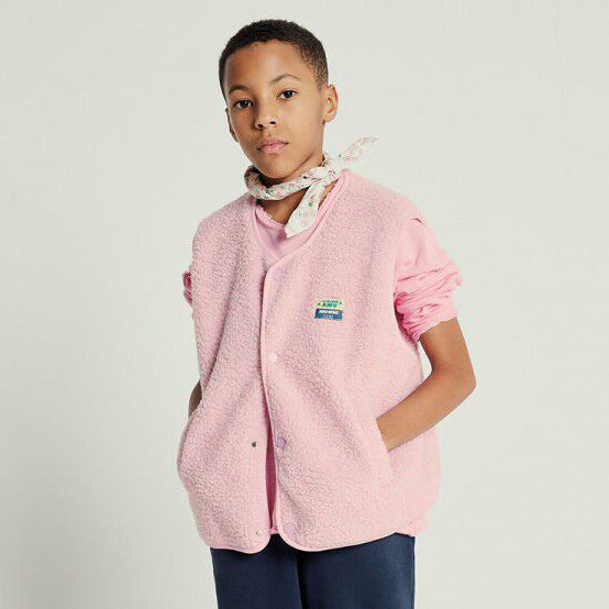 KID'S JACKET HOKTOWN WITH BUTTONS - MELANGE SUGARED ALMOND