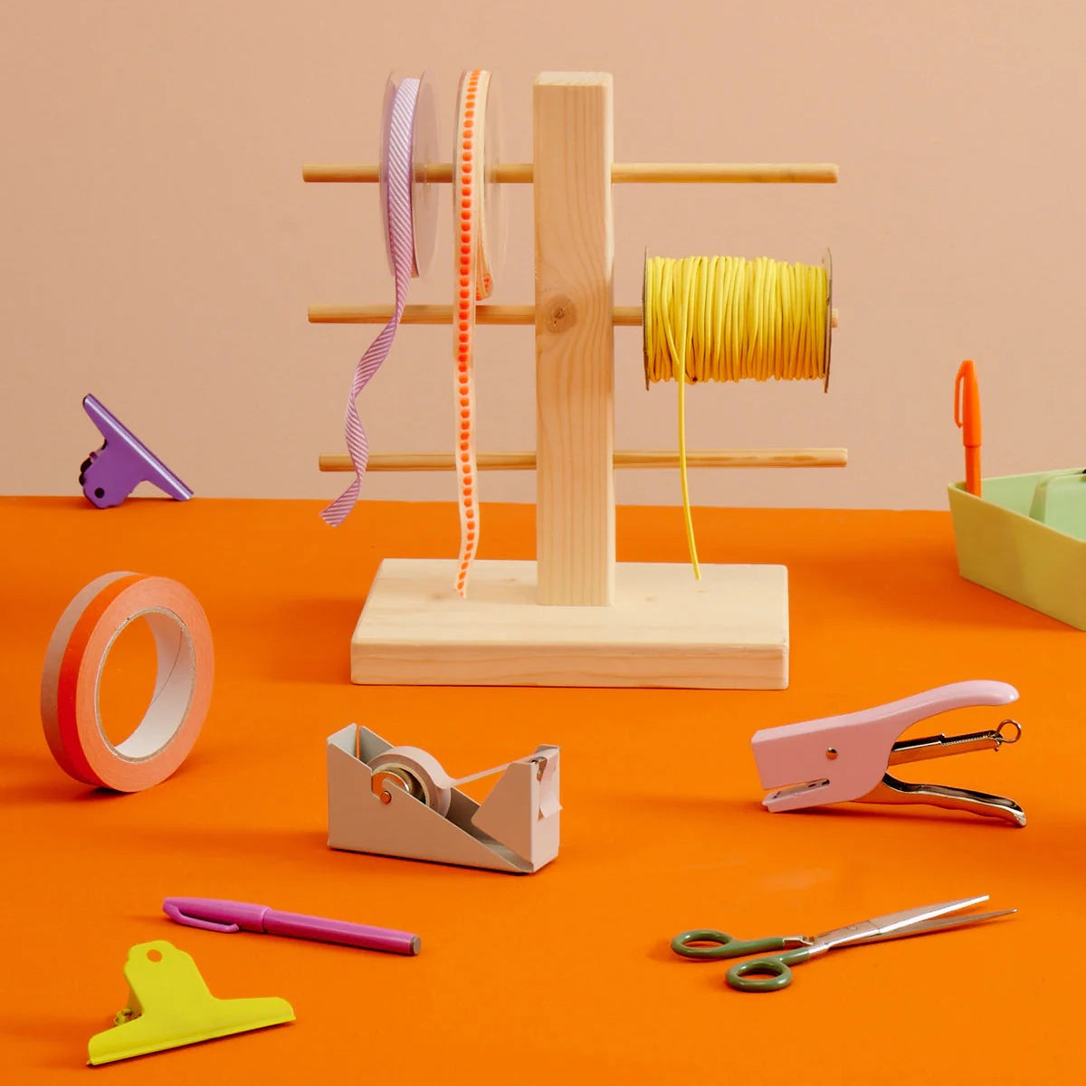 Elastic Gift Ribbon Roll - Neon Green 200 m