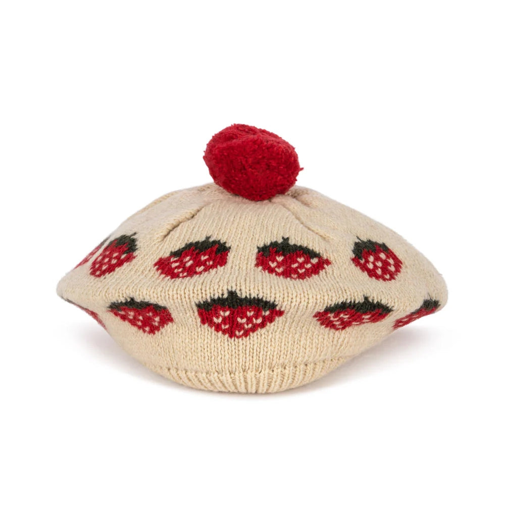 BELOU KNIT BERET - STRAWBERRY