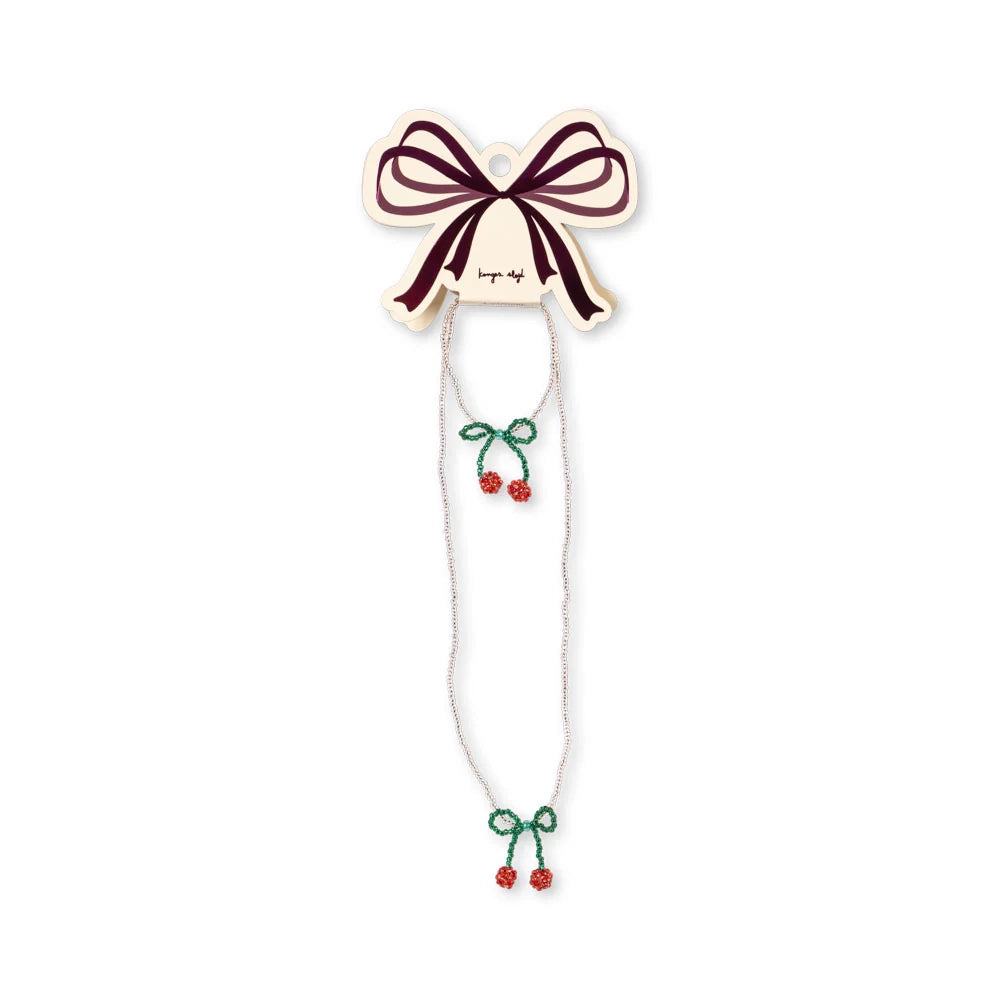 PEARLY NECKLACE & BRACELET SET - Cherry