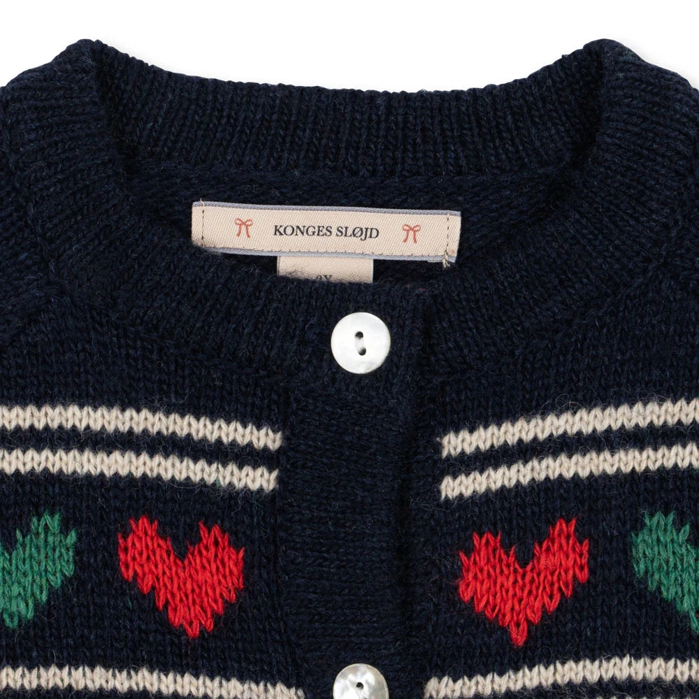 BELOU KNIT COLLAR CARDIGAN - HEART