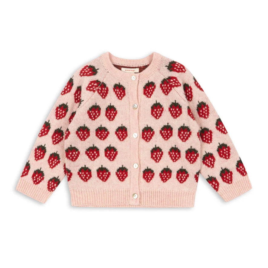 BELOU KNIT COLLAR CARDIGAN - STRAWBERRY