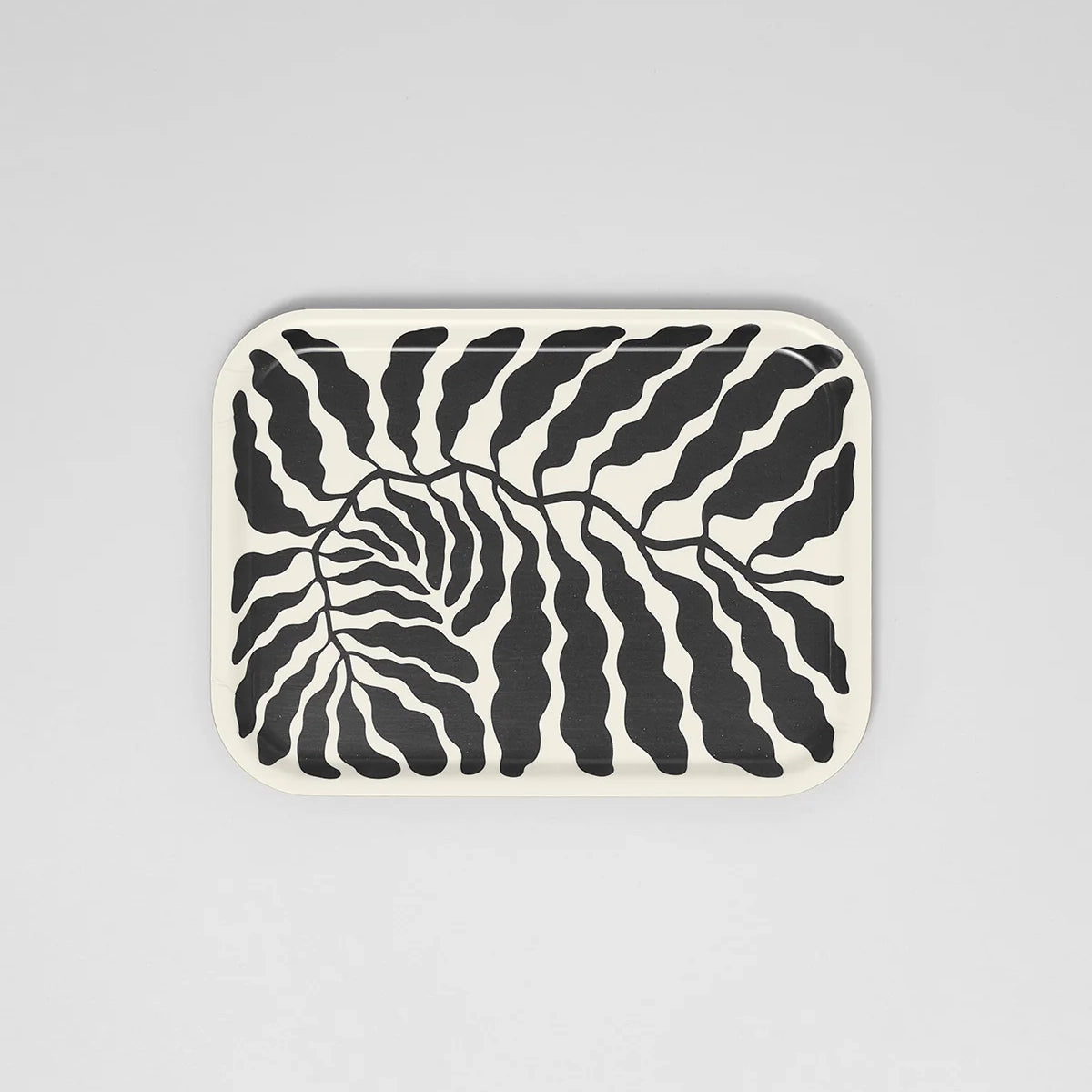 Leaves Charcoal Mini Rectangle Birch Serving Tray