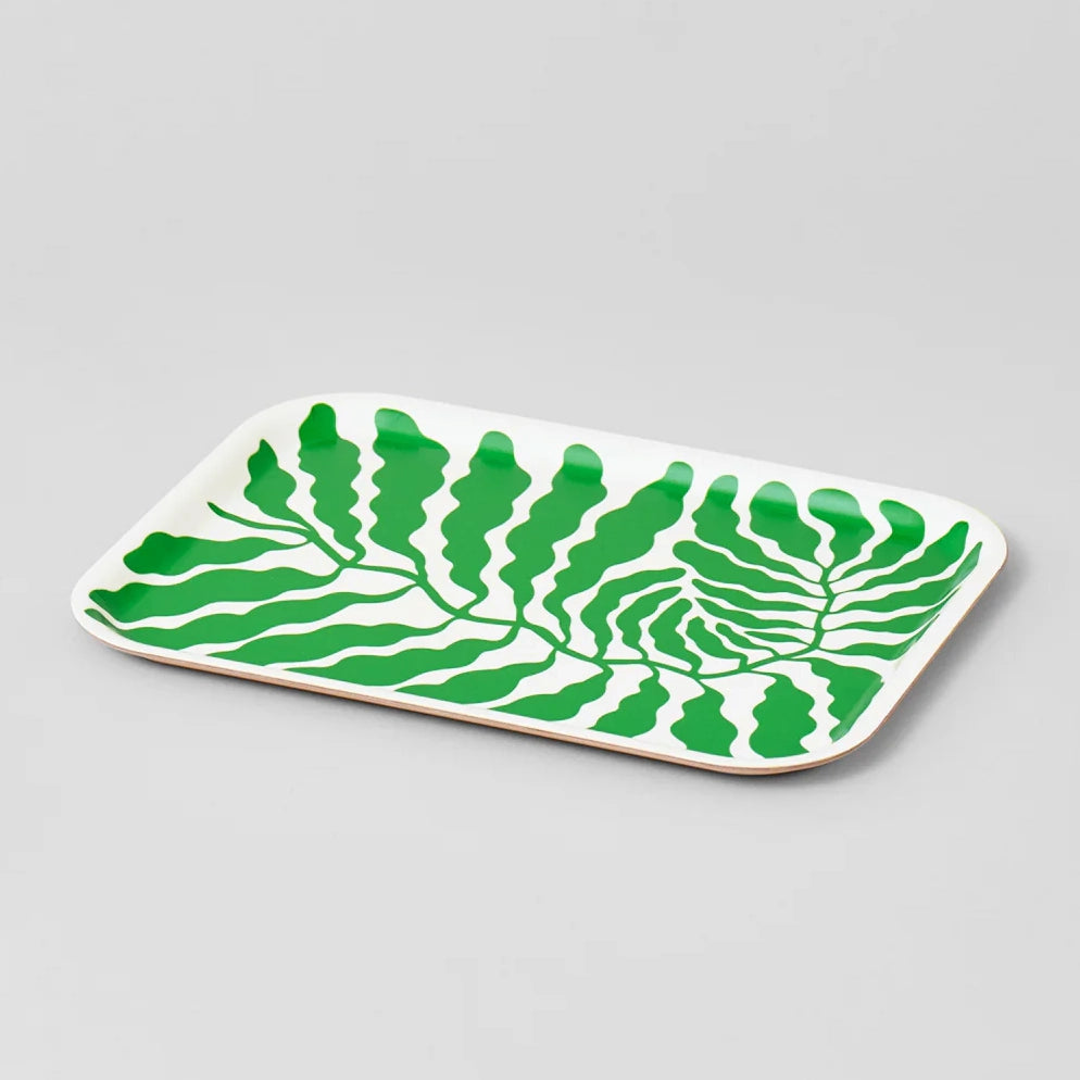 Leaves Spring Green Mini Rectangle Tray