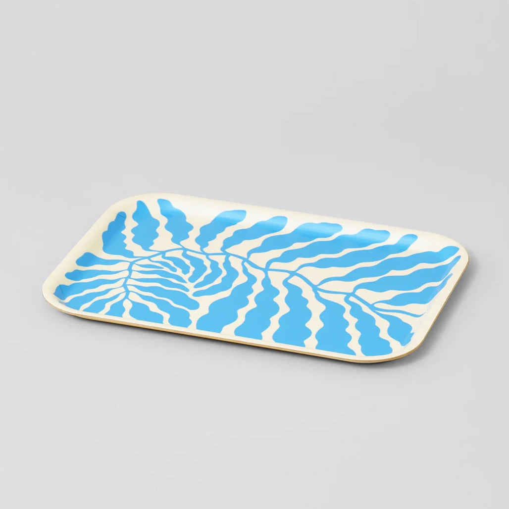 Leaves Spring Light Blue Mini Rectangle Tray