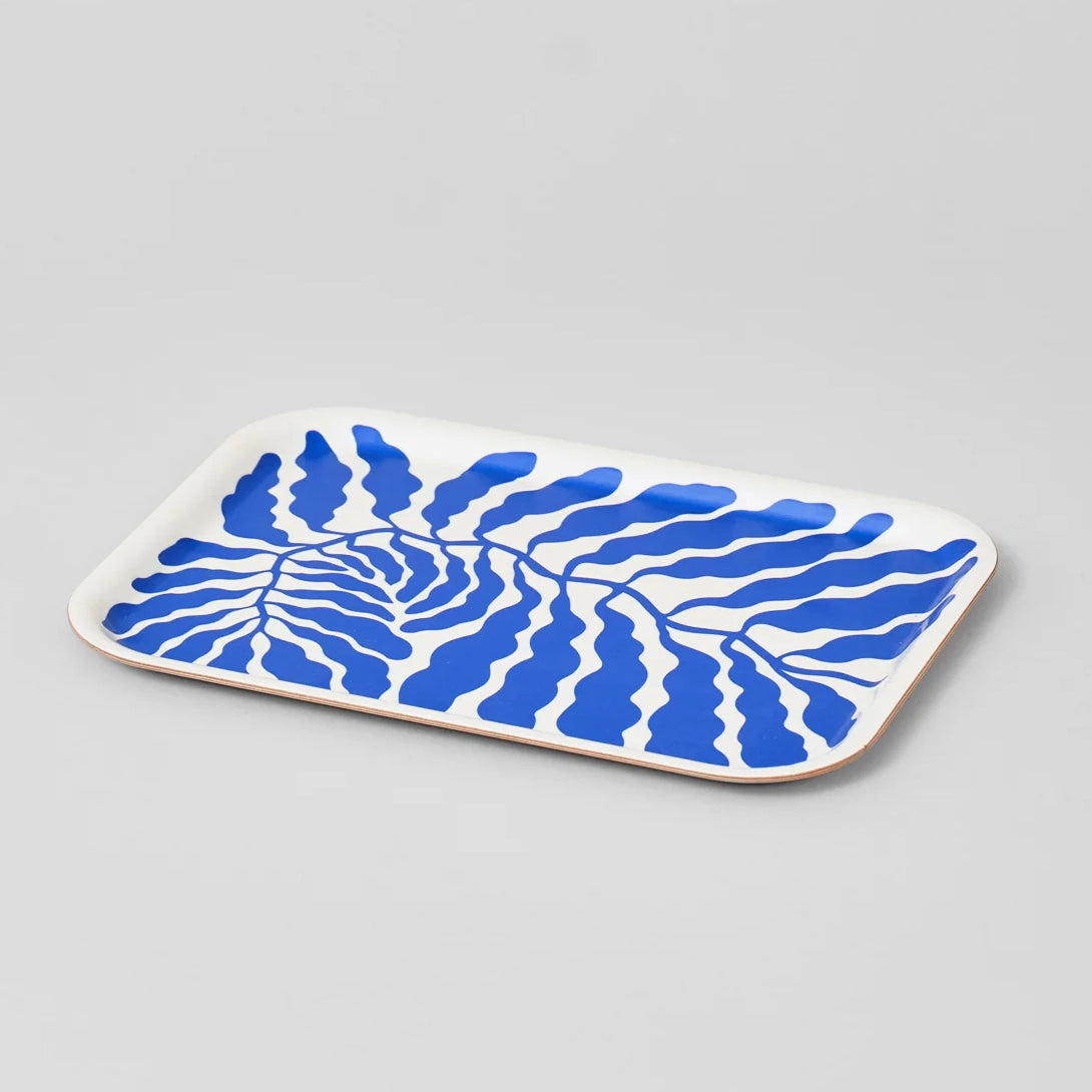 Leaves Spring Blue Mini Rectangle Tray