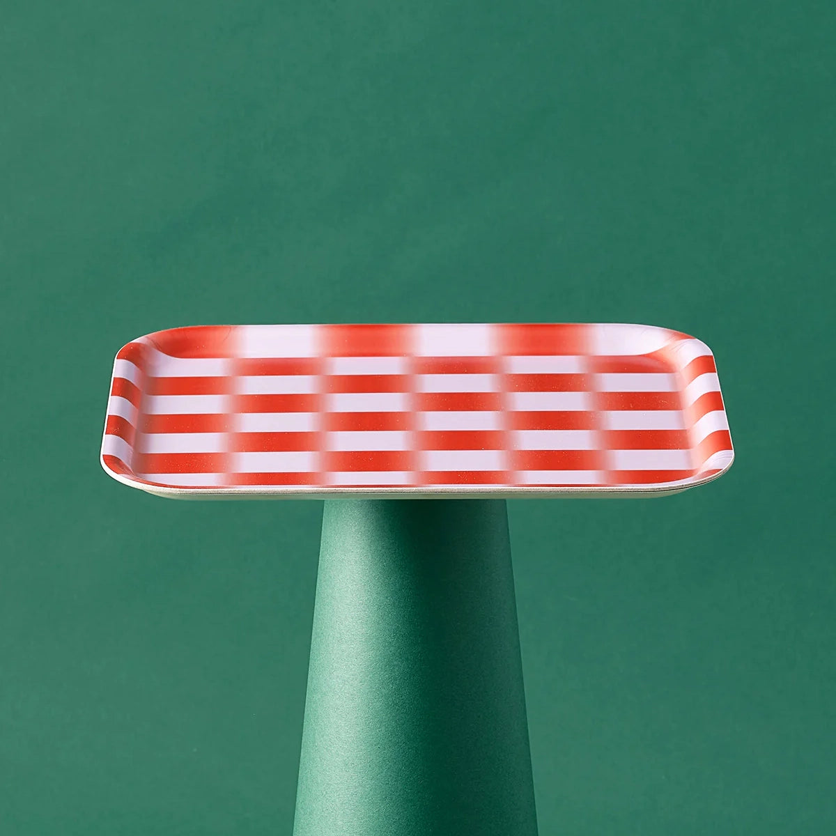 Red Gradient Check Mini Birch Serving Tray