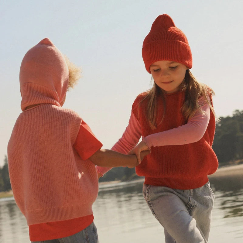 KIDS Harvey Merino Vest - Red