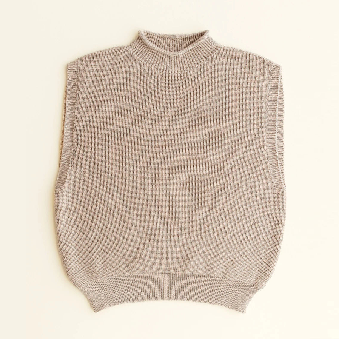 Fine italian Merino Vest - Sand