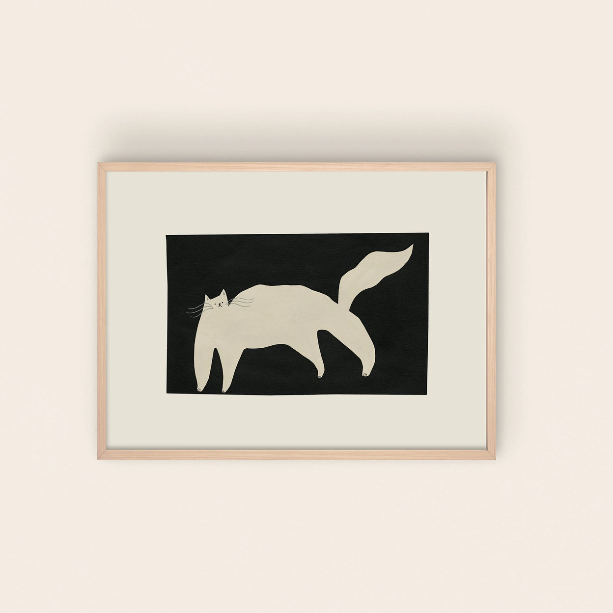 White Cat Art Print | A5