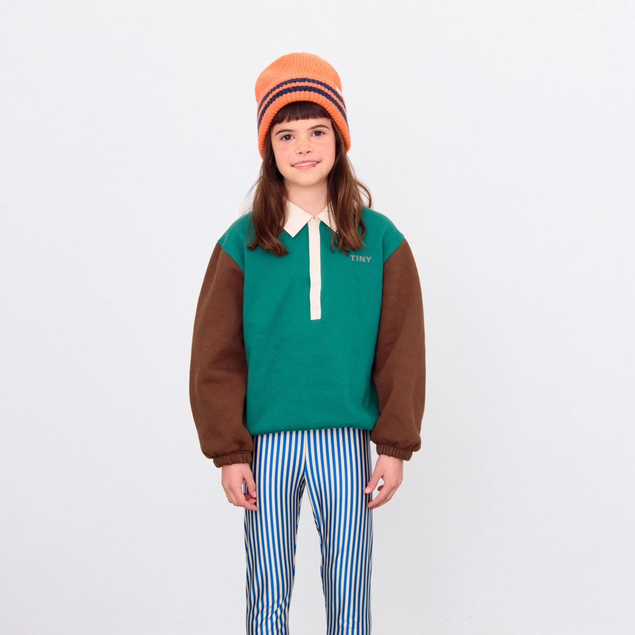 COLOR BLOCK POLO SLEEVE TEE