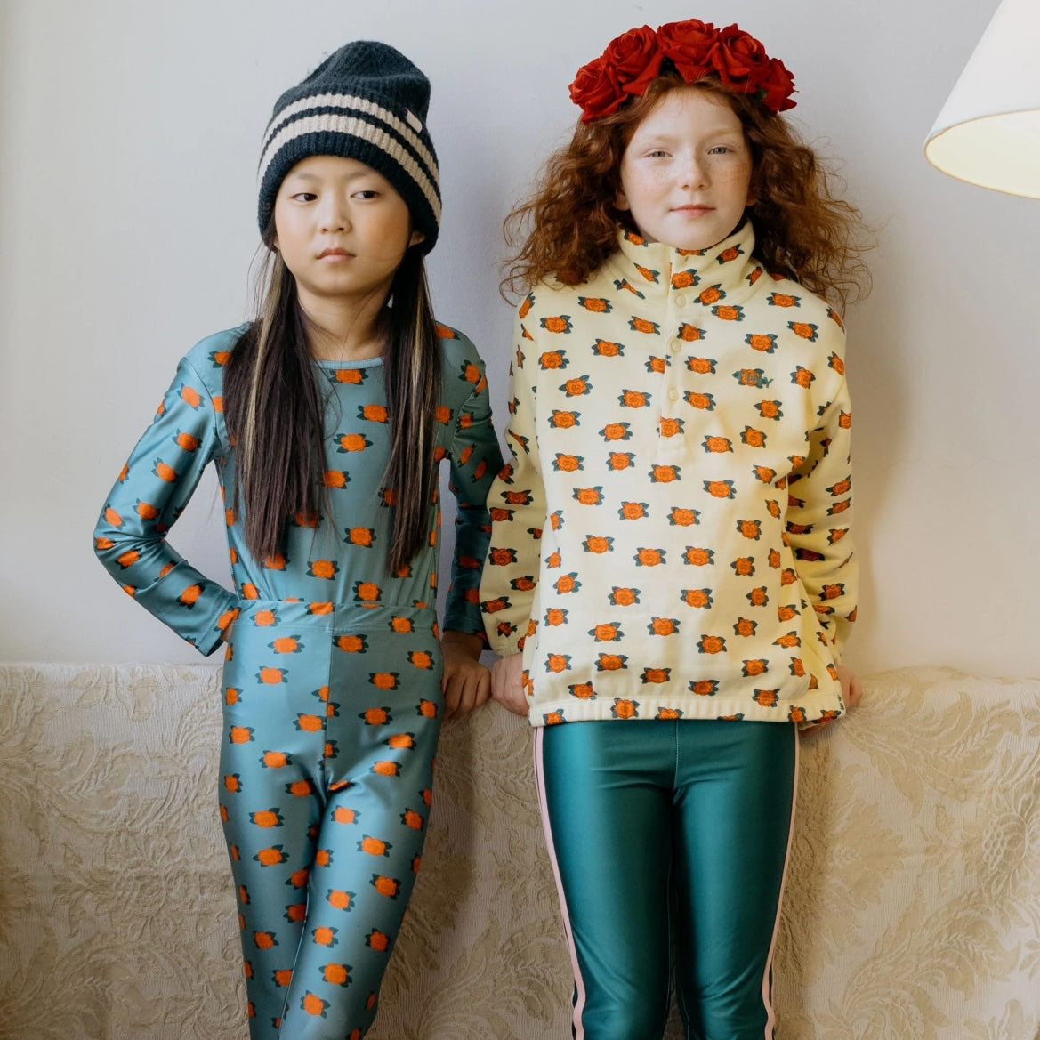 TINY LOGO SHINY LEGGINGS - GREEN
