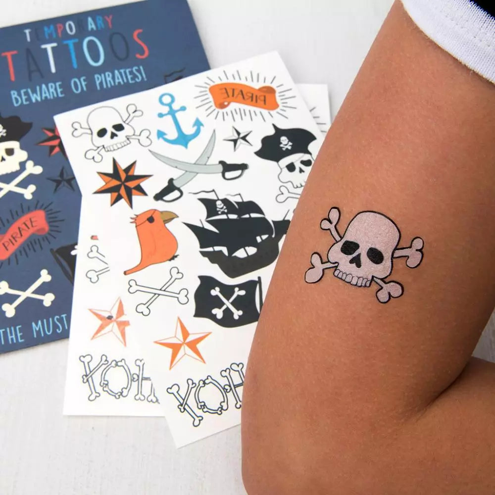 Beware Of Pirates Temporary Tattoos (2 Sheets)