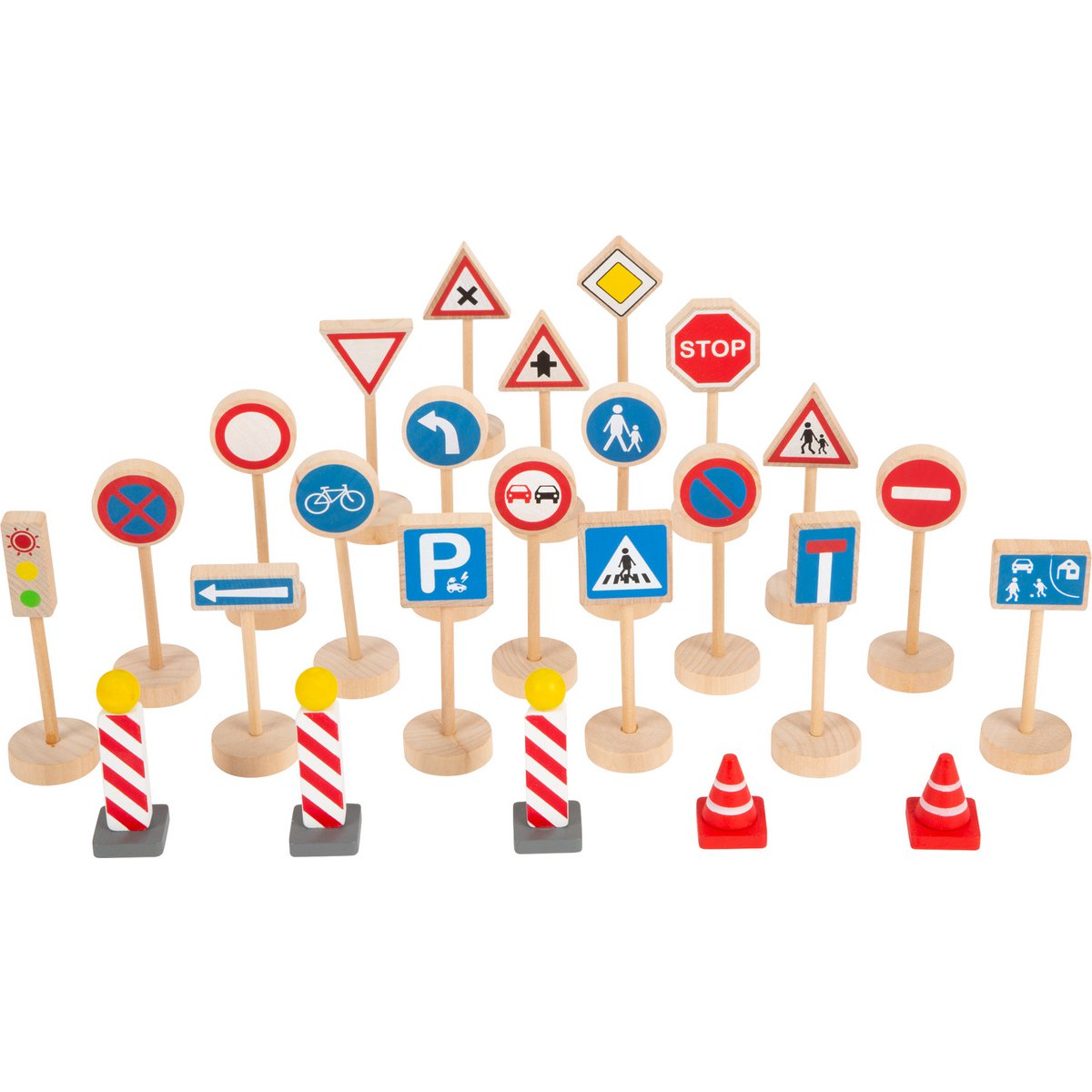 Wooden Traffic Signs Set