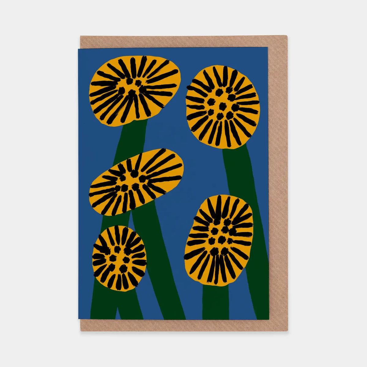 Memphis Flowers – Gelbe Grußkarte