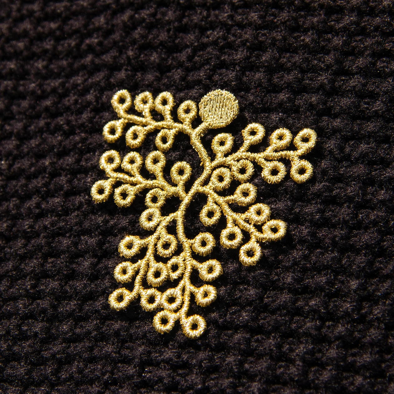 Golden Spikemoss Embroidered Brooch