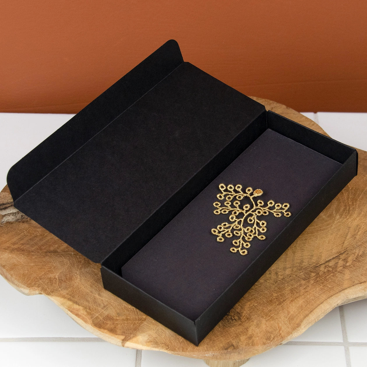 Golden Spikemoss Embroidered Brooch