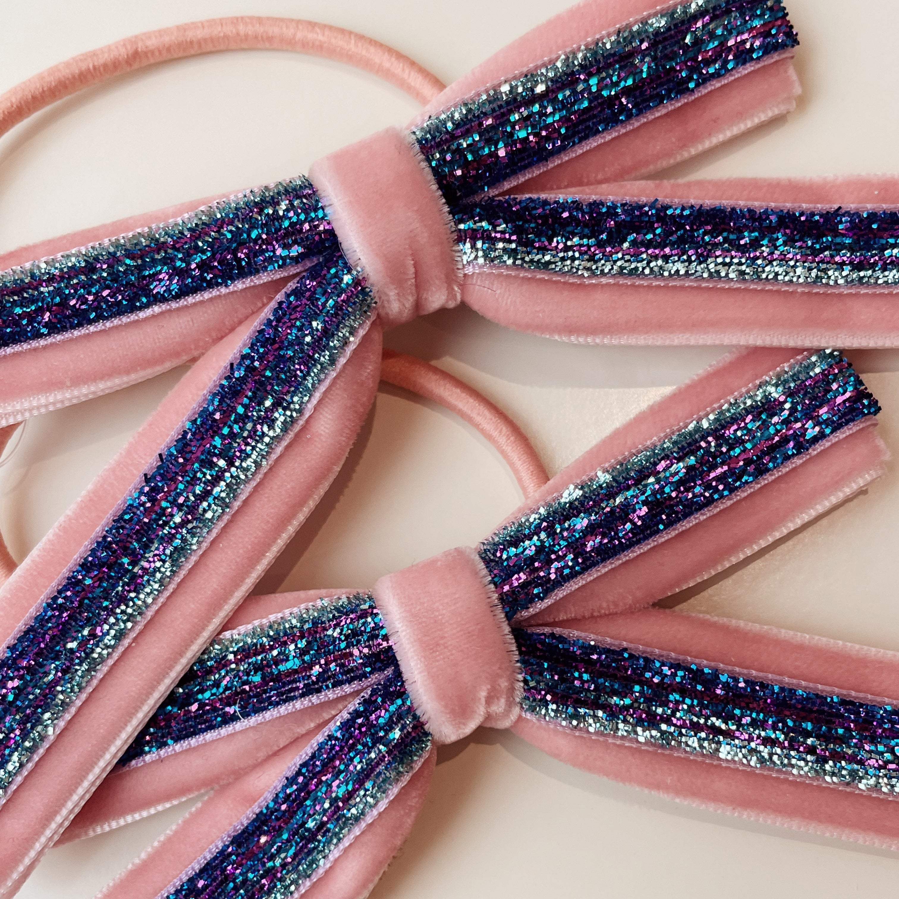 2 PACK VELVET BOW ELASTIC