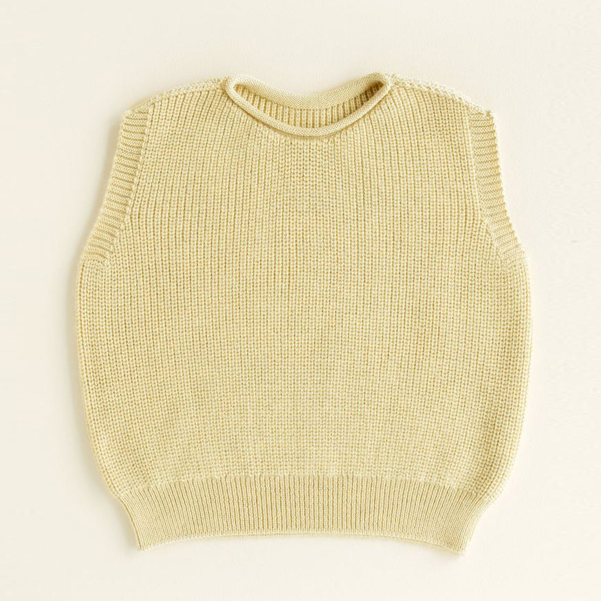 KIDS Harvey Merino Vest - Light yellow