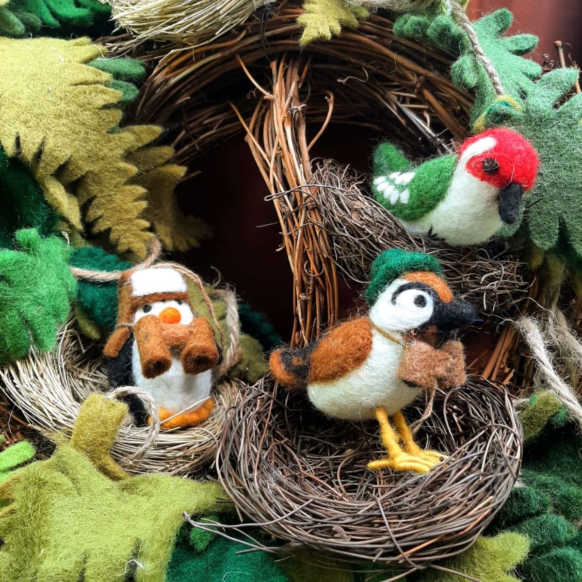 Handmade Byron Bird Watcher Hanging Felt