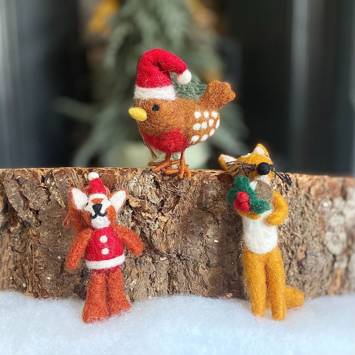 Handmade Felt Christmas Chicken Hanging Felt