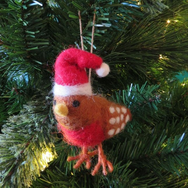 Handmade Felt Christmas Chicken Hanging Felt