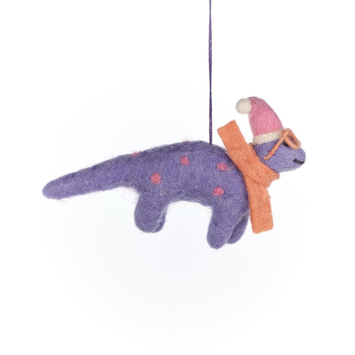 Handmade Demi the Dinosaur Hanging Felt