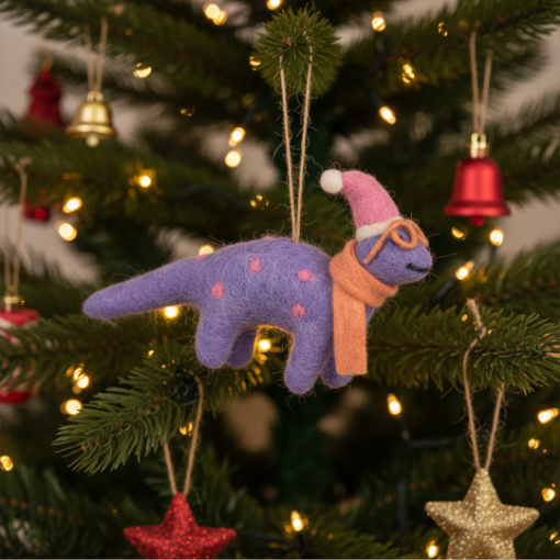 Handmade Demi the Dinosaur Hanging Felt