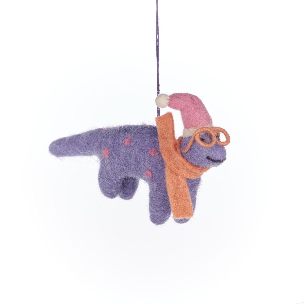 Handmade Demi the Dinosaur Hanging Felt