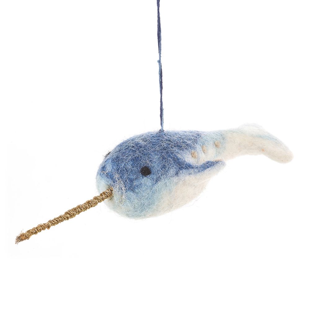 Handmade Narhwal Hanging Felt
