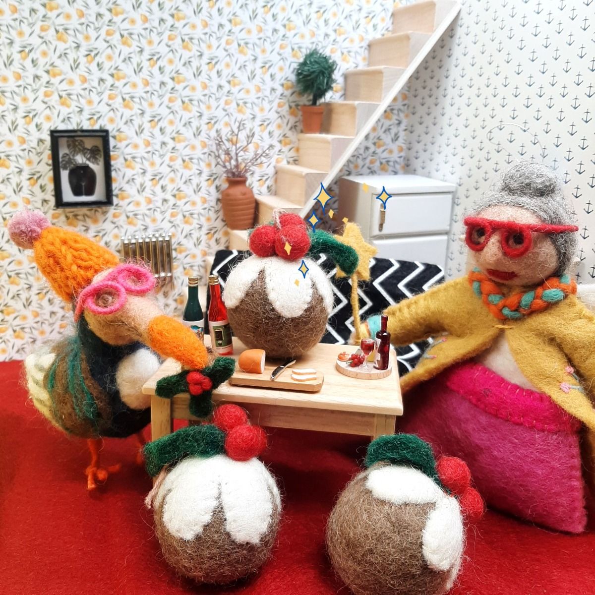 Handmade Beefeater Festive Dodo Hanging Felt