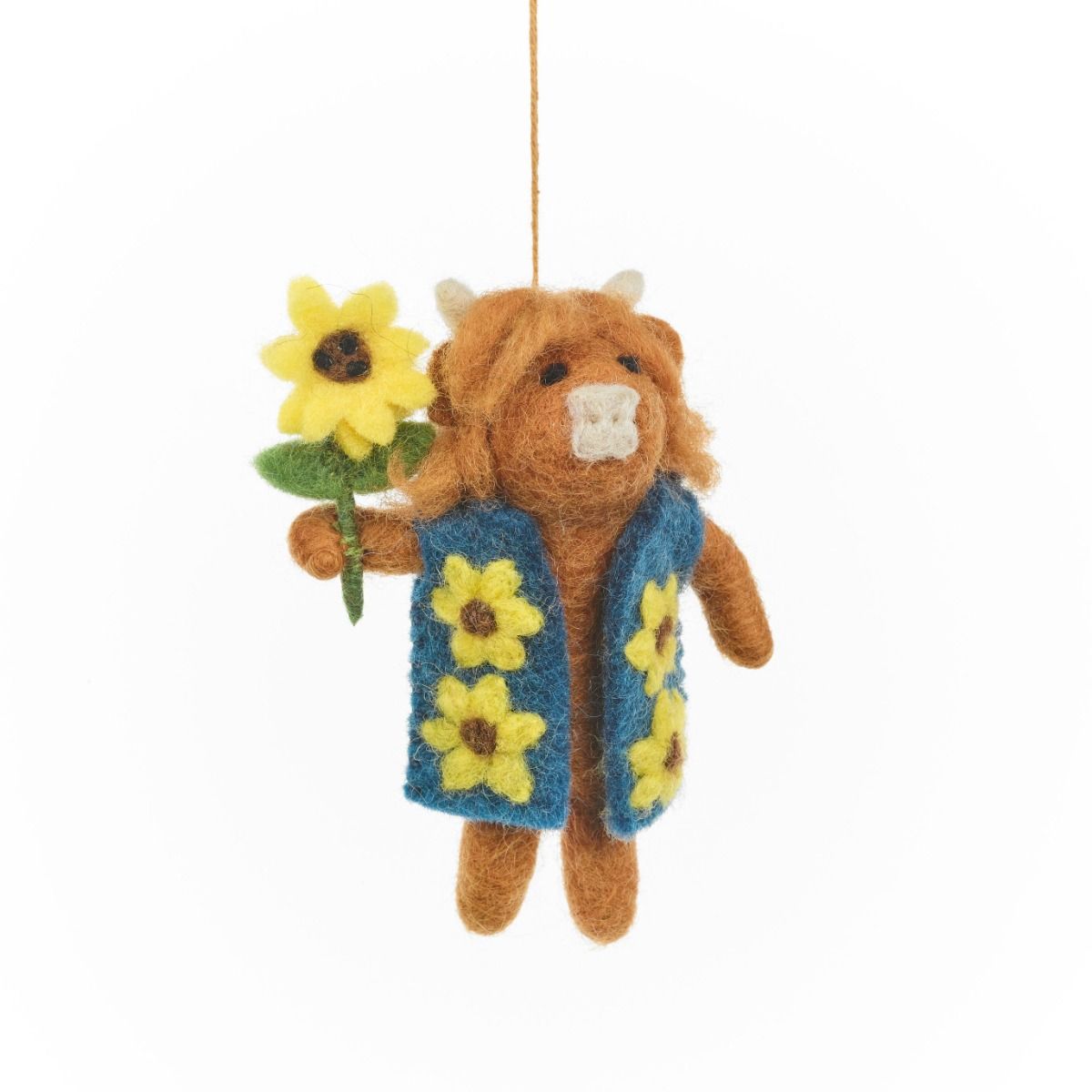 Handmade Harrison the Highland Cow Hanging Felt
