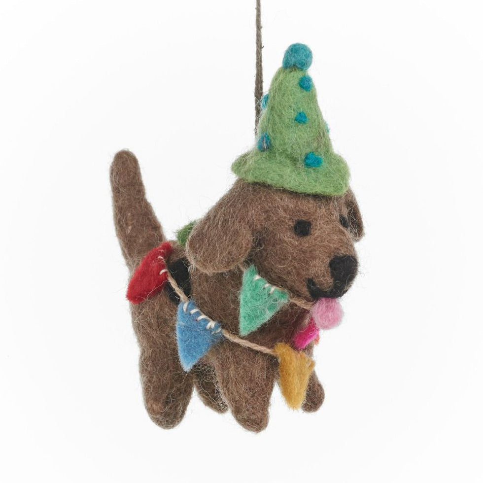 Handmade Party Pooch Dog Hanging Felt