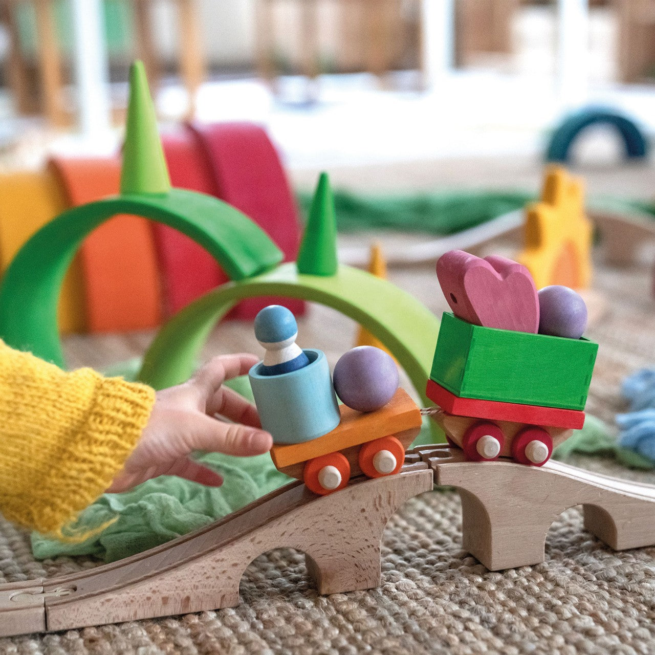 Building Set Wooden Train