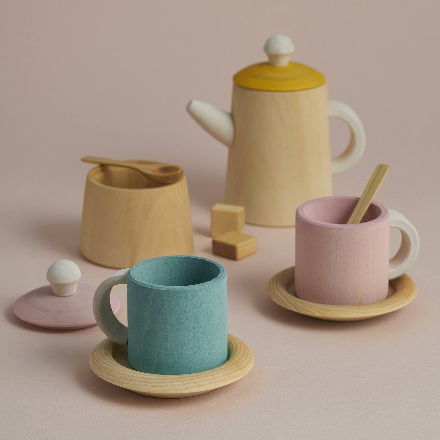 Tea Set Mustard & Pink