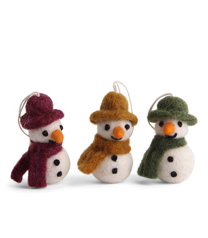 Mini Snowman with scarf - Set of 3
