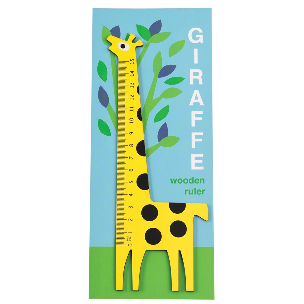 YELLOW GIRAFFE WOODEN RULER