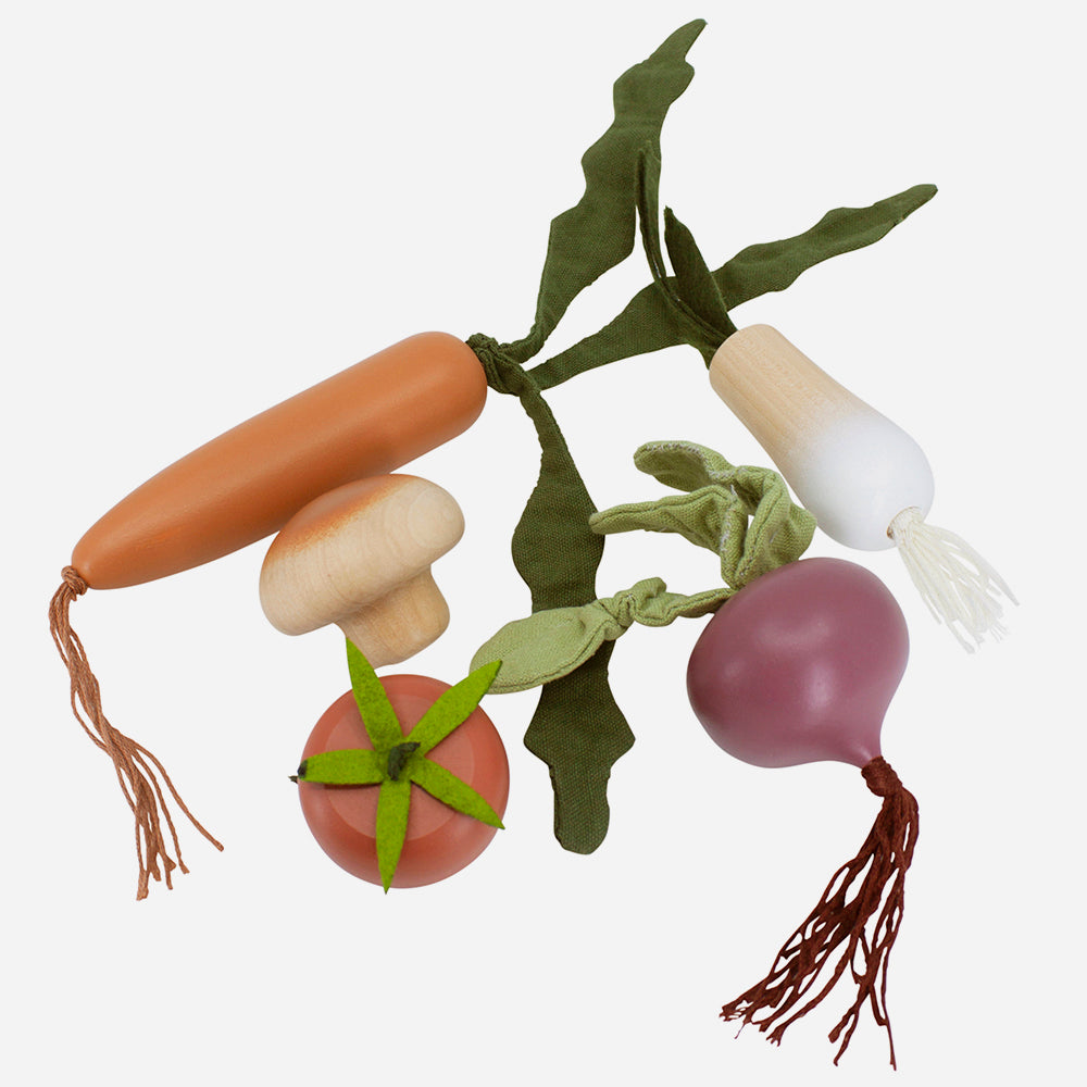 Wooden veggies