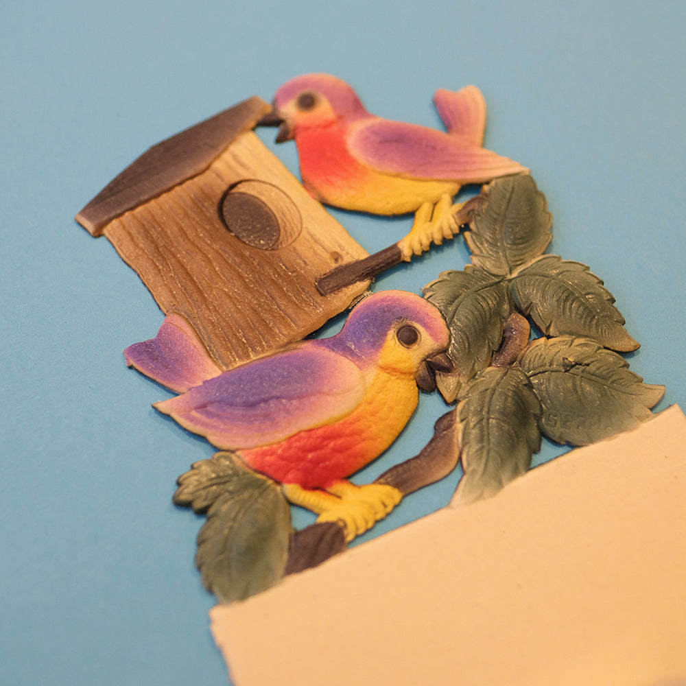 Vintage wall calendar set-2 little purple birds