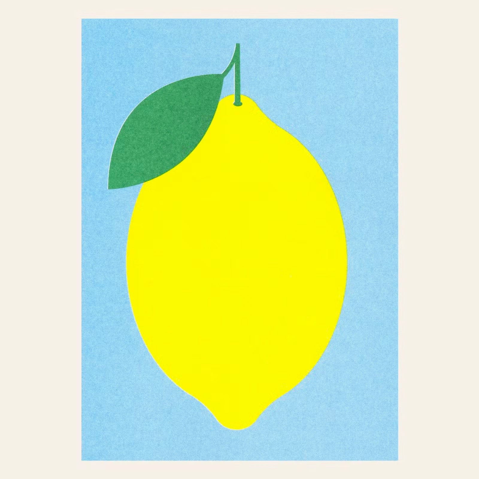Lemon Postcard with Riso Print