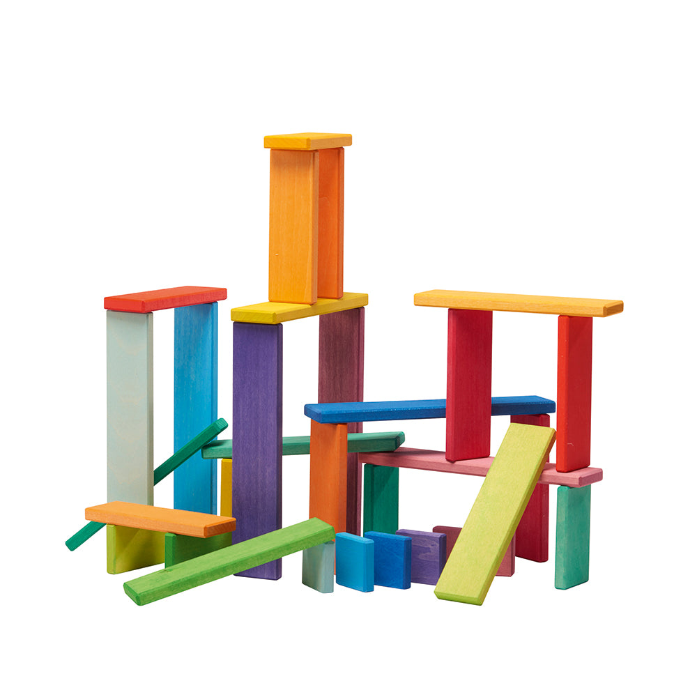 Rainbow wooden flat block