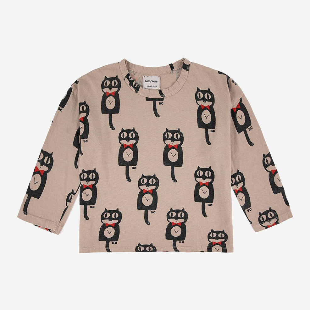 CAT O'CLOCK ALL OVER LONG SLEEVE T-SHIRT